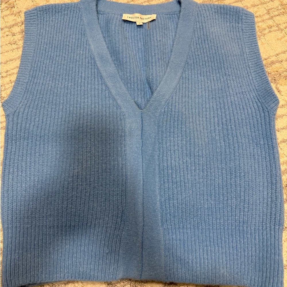 English Factory Light Blue Knit Vest